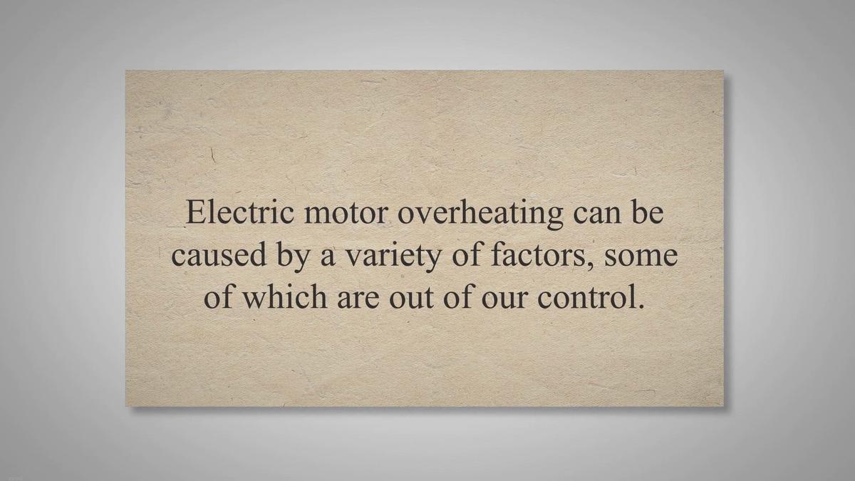Electric motor overheating causes explained
