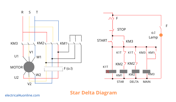 star delta starter diagram