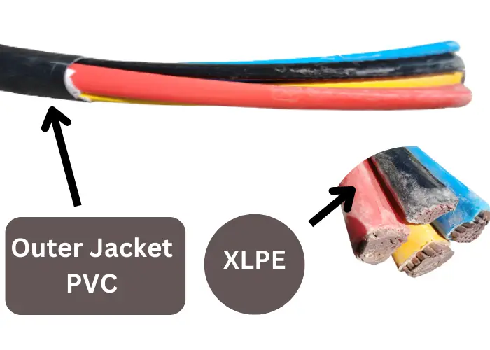 XLPE insulation and outer PVC jacket