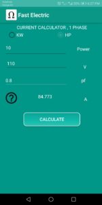 1 phase current calculator android app